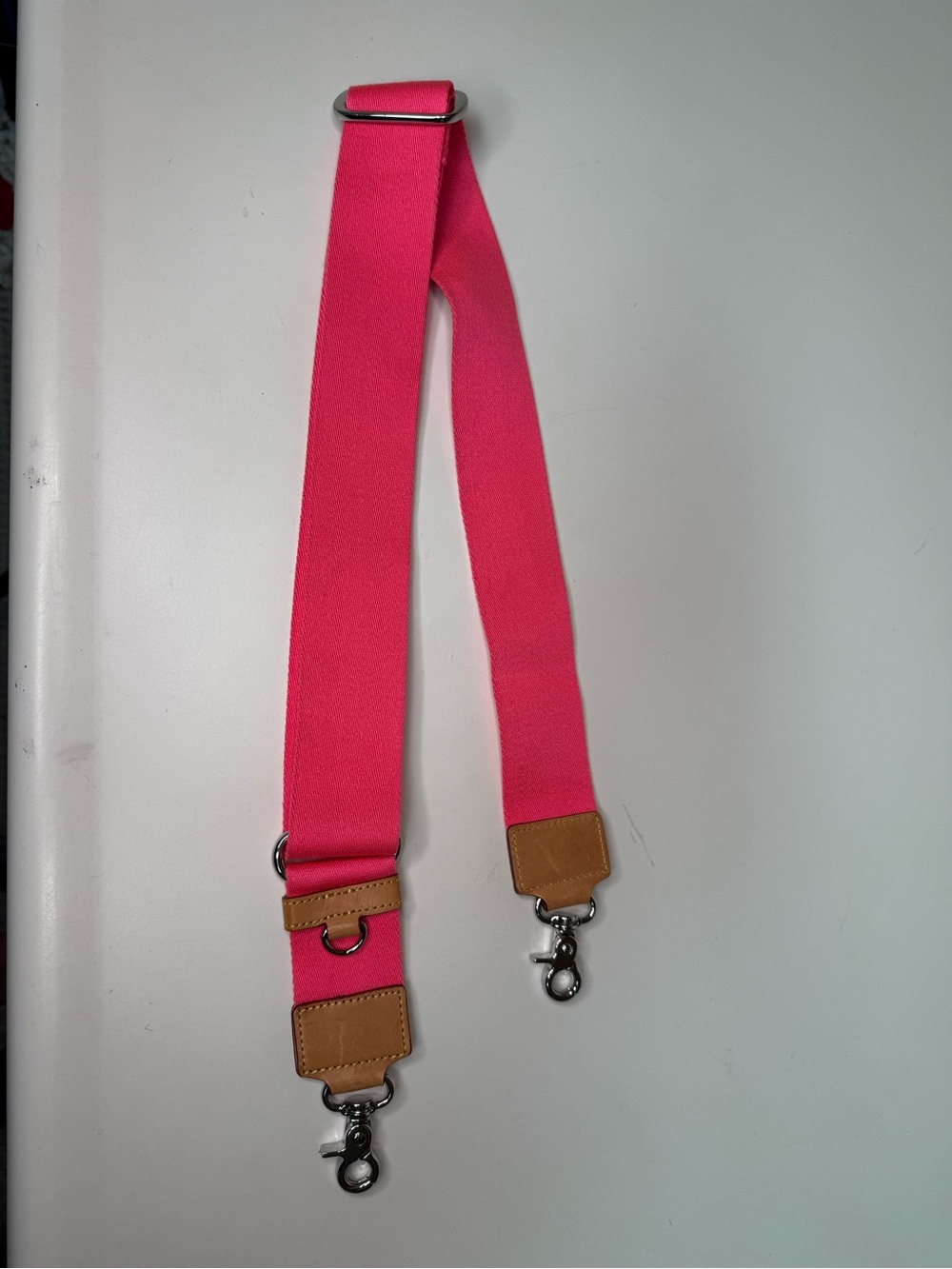 MZ Wallace Hot Pink Adjustable Strap with Tan Leather Accents - Picture 5 of 6